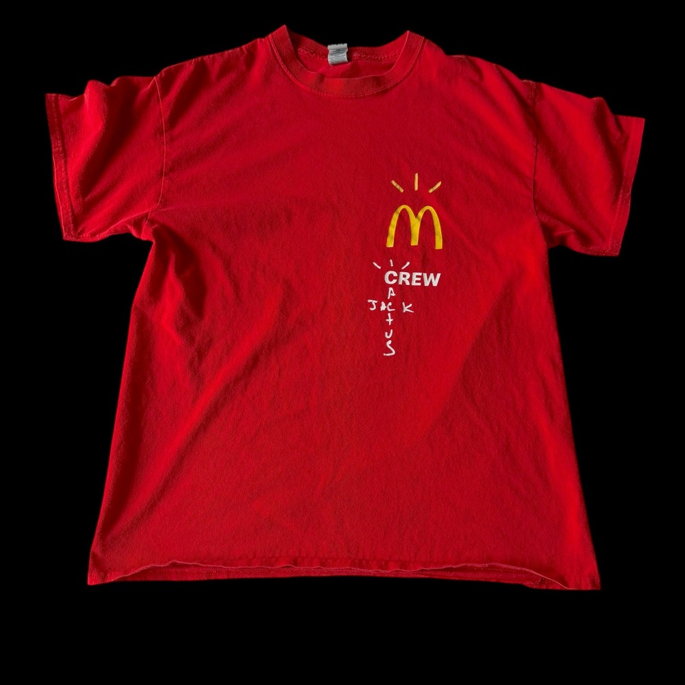Travis Scott Cactus Jack McDonalds Crew T-Shirt Red Large McDonald's